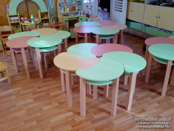 Детский стол в виде ромашки. Детская мебель на заказ в городе Севастополе.